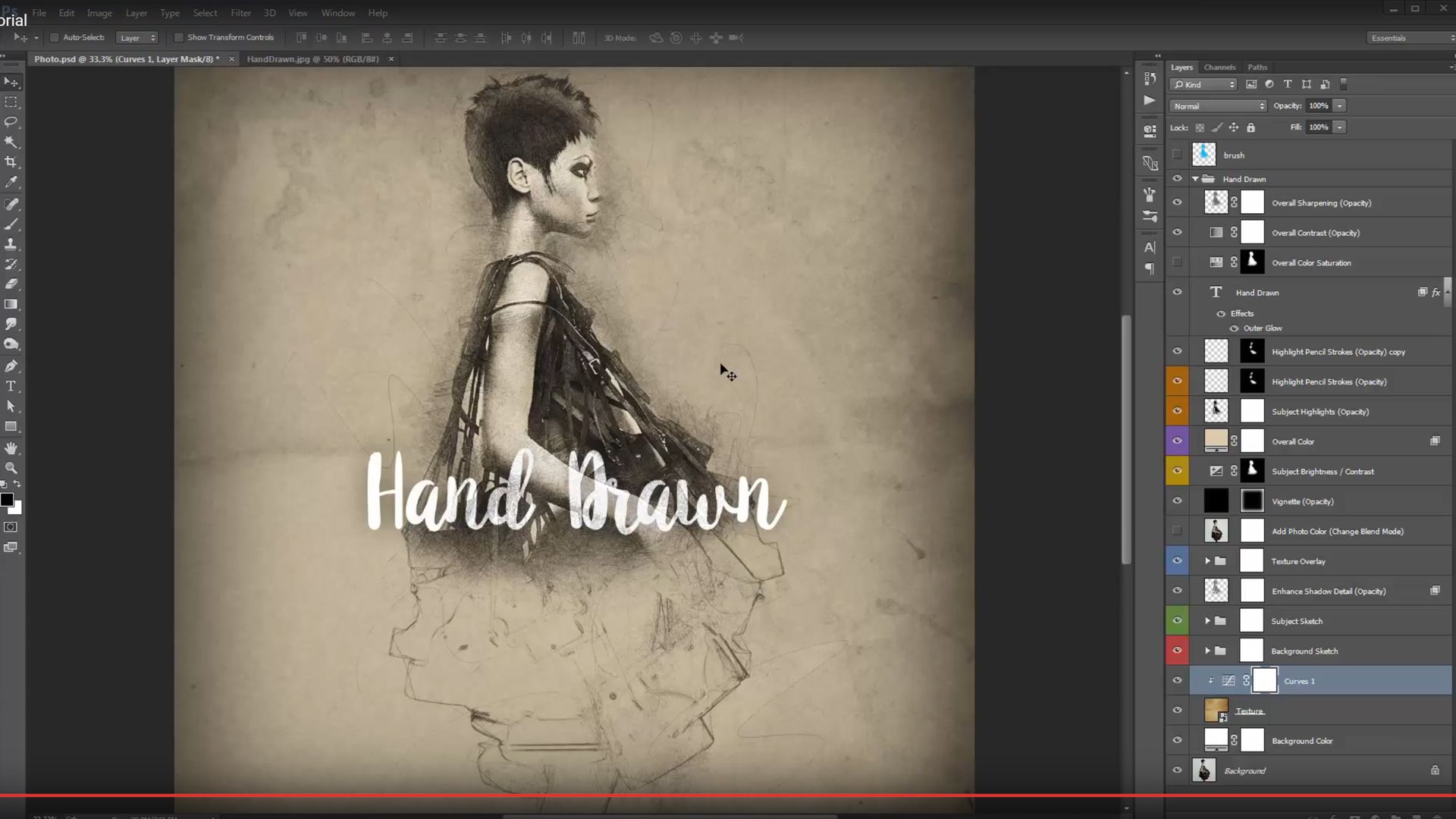 hand drawn photoshop action free download